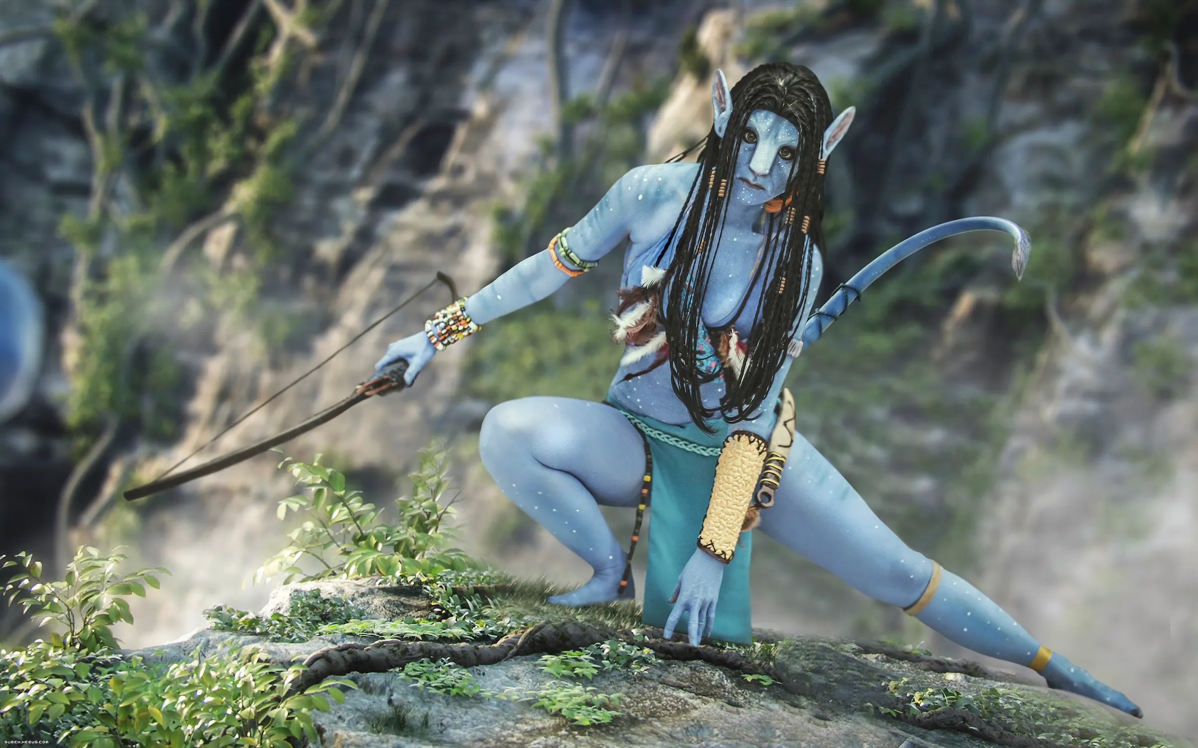 Neytiri in full frame, hand-made Na'vi costume, cosplay by Ryuu Seika