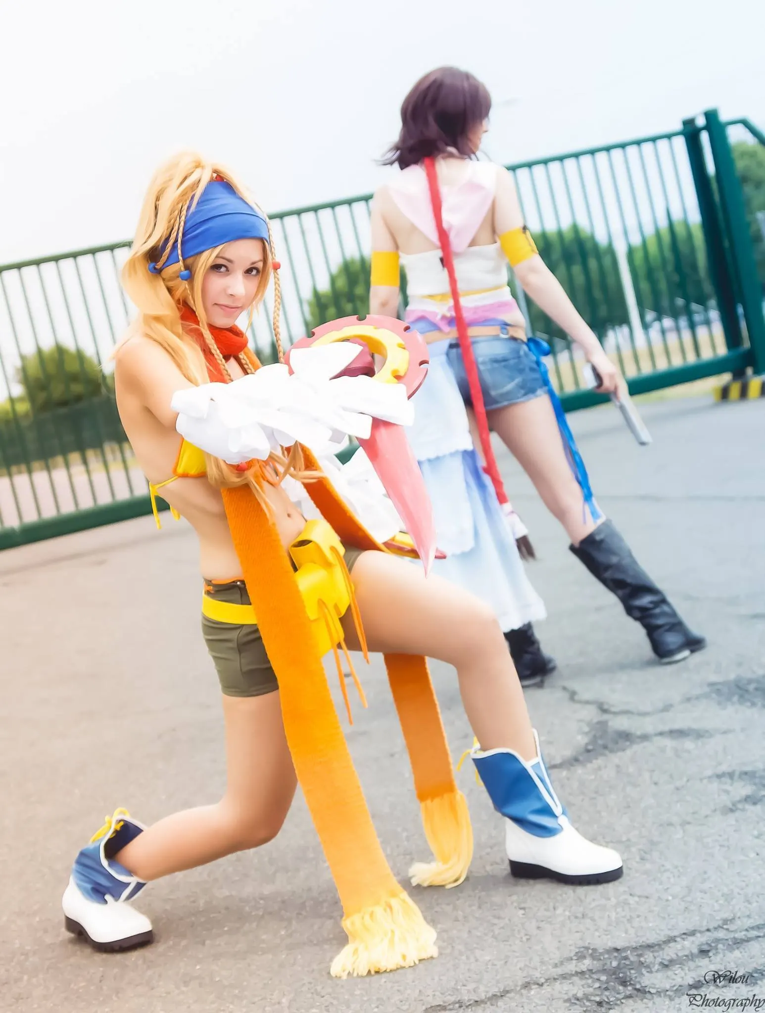Rikku in pose, handmade Final Fantasy X-2 costume, cosplay Ryuu Seika 2015